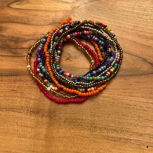 Beaded Bracelets, Multicolored, Pack of 10